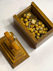 Load image into Gallery viewer, Vintage Wooden Rosary Box Crucifix Cross Sliding Lid Mini Beaded Rosary Catholic