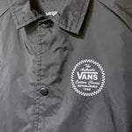 Load image into Gallery viewer, Vans Coaches Jacket Youth Large Black Snap Front Windbreaker Streetwear
