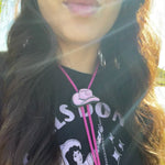 Load and play video in Gallery viewer, Light Pink Cowboy Hat Bolo Tie
