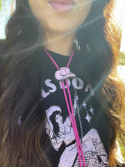 Load and play video in Gallery viewer, Light Pink Cowboy Hat Bolo Tie
