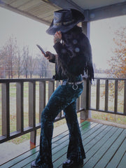 Load image into Gallery viewer, Emerald Crushed Velvet Flare Pants - Lisa Lassi
