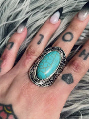 Load and play video in Gallery viewer, Turquoise Adjustable Ring
