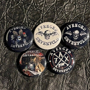 5 Pack Avenged Sevenfold Badge Button Set
