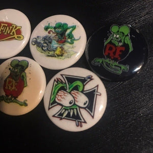 5 Pack Rat Fink Button Badge Set