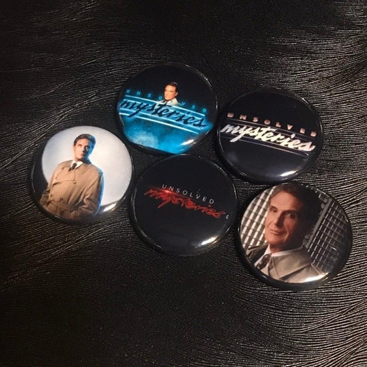 5 Pack Unsolved Mysteries Button Set
