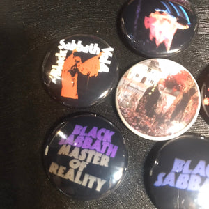 6 Pack Black Sabbath Badge Button Set