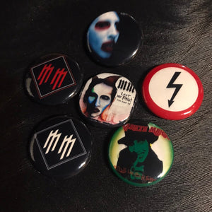 6 Pack Marylin Manson Button Badge Set