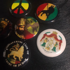 6 Pack Rastafarian Badge Button Set