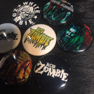 7 Pack Rob / White Zombie Badge Set
