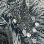Load and play video in Gallery viewer, Silver Chain and Coin Statement Necklace
