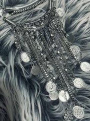 Load and play video in Gallery viewer, Silver Chain and Coin Statement Necklace
