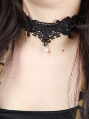 Load image into Gallery viewer, Black Lace Choker - Lisa Lassi
