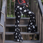 Load image into Gallery viewer, Black n White Stars Bell Bottom Jeans
