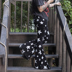 Load image into Gallery viewer, Black n White Stars Bell Bottom Jeans
