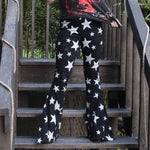 Load image into Gallery viewer, Black n White Stars Bell Bottom Jeans

