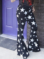 Load image into Gallery viewer, Black n White Stars Bell Bottom Jeans
