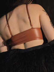 Load image into Gallery viewer, Brown Faux Leather Bralette
