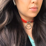Load image into Gallery viewer, Double Ring Choker - Red - Lisa Lassi
