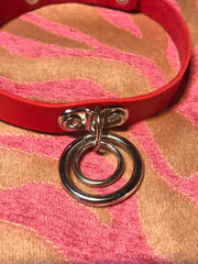 Load image into Gallery viewer, Double Ring Choker - Red - Lisa Lassi
