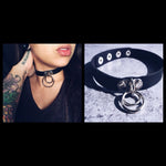 Load image into Gallery viewer, Double Ring Choker - Black - Lisa Lassi

