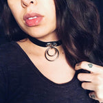 Load image into Gallery viewer, Double Ring Choker - Black - Lisa Lassi
