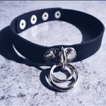 Load image into Gallery viewer, Double Ring Choker - Black - Lisa Lassi
