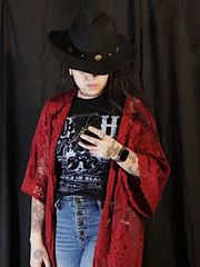 Load image into Gallery viewer, Lace Embroidered Kimono - Lisa Lassi
