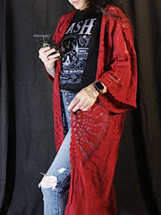 Load image into Gallery viewer, Lace Embroidered Kimono - Lisa Lassi
