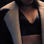 Load image into Gallery viewer, Black Faux Leather Bralette
