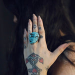 Load image into Gallery viewer, Giant Chunk Turquoise Adjustable Ring

