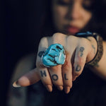 Load image into Gallery viewer, Giant Chunk Turquoise Adjustable Ring
