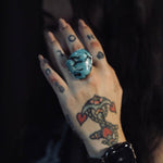 Load image into Gallery viewer, Giant Chunk Turquoise Adjustable Ring
