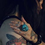 Load image into Gallery viewer, Giant Chunk Turquoise Adjustable Ring
