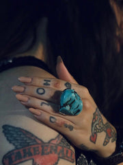 Load image into Gallery viewer, Giant Chunk Turquoise Adjustable Ring
