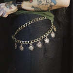 Load image into Gallery viewer, Gold Chain Belt with Sun Dangles
