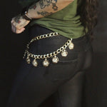 Load image into Gallery viewer, Gold Chain Belt with Sun Dangles
