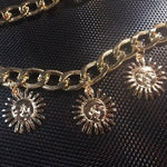 Load image into Gallery viewer, Gold Chain Belt with Sun Dangles
