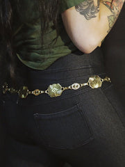 Load image into Gallery viewer, Mini Concho Gold Chain Belt
