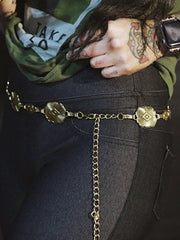 Load image into Gallery viewer, Mini Concho Gold Chain Belt
