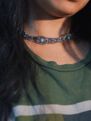 Load image into Gallery viewer, Necklace w Silver &amp; Mini Turq Details
