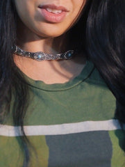 Load image into Gallery viewer, Necklace w Silver &amp; Mini Turq Details
