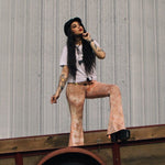 Load image into Gallery viewer, Peach Marble Flare Pants
