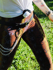 Load image into Gallery viewer, Pleather Belt with tri-chain detail
