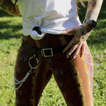 Load image into Gallery viewer, Pleather Belt with tri-chain detail
