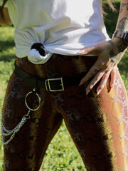 Load image into Gallery viewer, Pleather Belt with tri-chain detail
