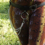 Load image into Gallery viewer, Pleather Belt with tri-chain detail
