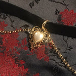 Load image into Gallery viewer, Regal Heart and Gold Chains Choker - Lisa Lassi
