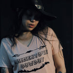 Load image into Gallery viewer, Rhinestone Cowboy Peachy V-Neck Tee
