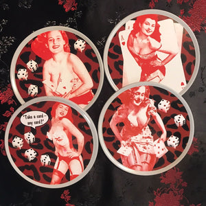 Rockabilly Pin-Up Girls Coasters Set - Lisa Lassi