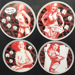 Rockabilly Pin-Up Girls Coasters Set - Lisa Lassi